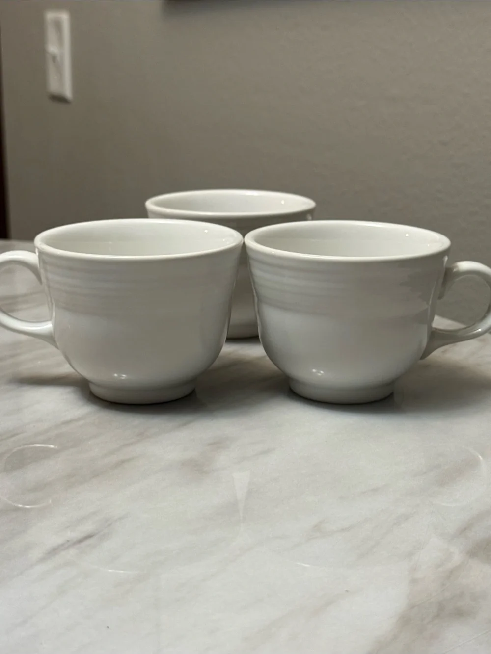 Fiesta Homer Laughlin Fiesta Ware White Coffee Mugs 2.75” Set 3